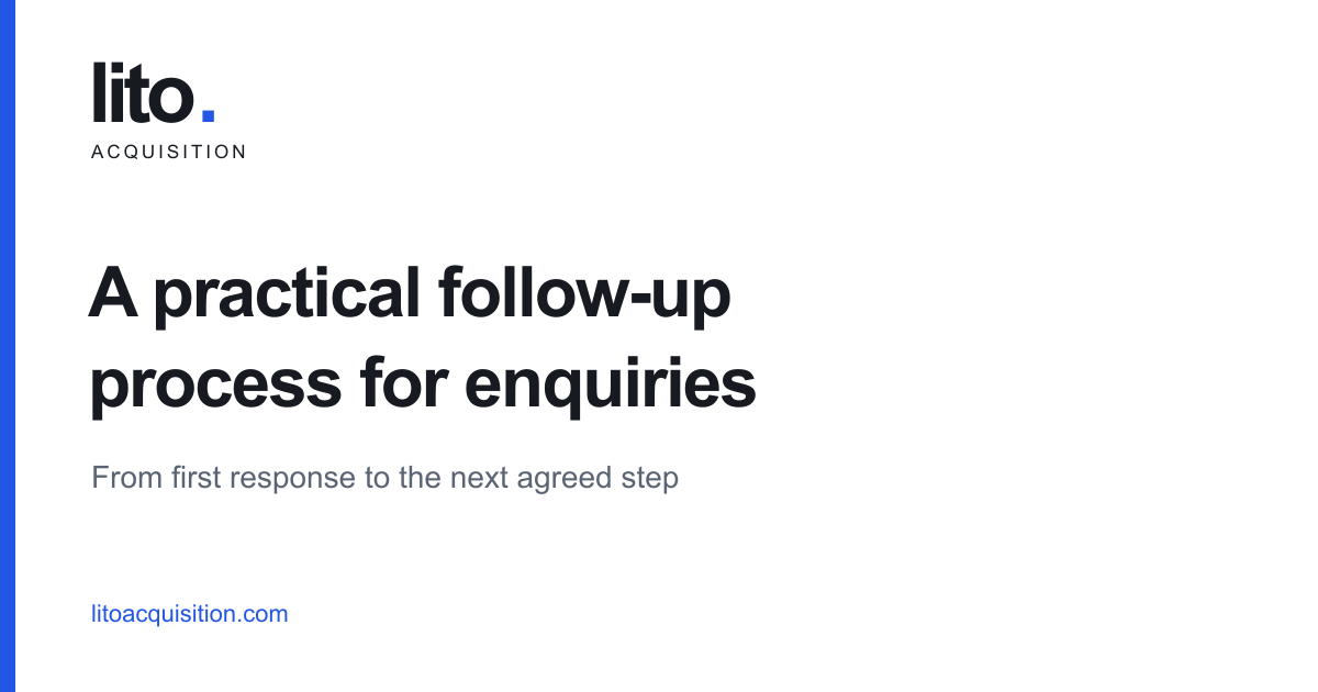 A practical follow-up process for service enquiries